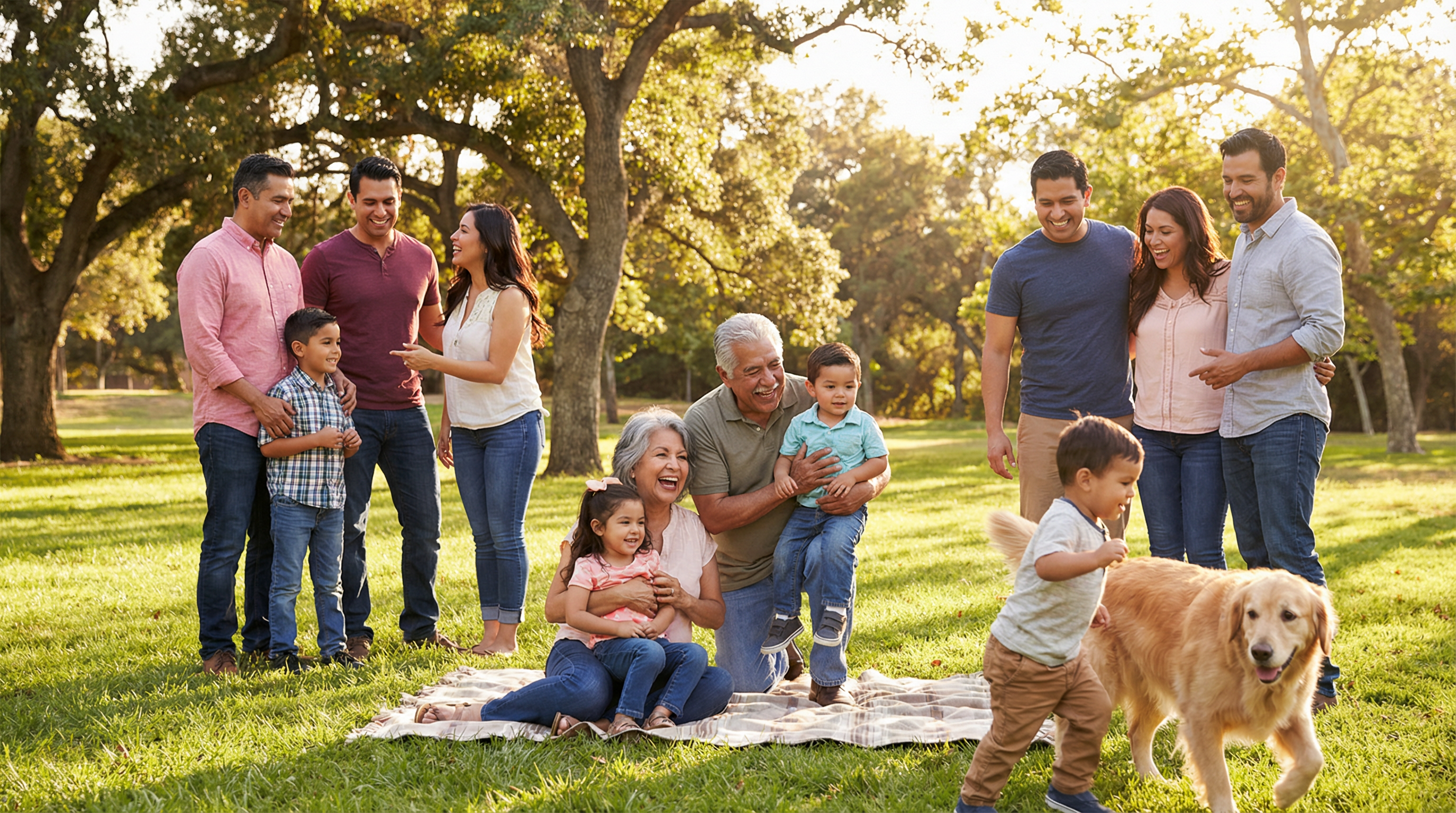 Multigenerational Latino family enjoying time together